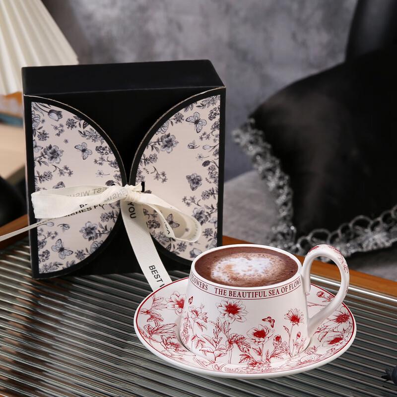 Hongyuetang Retro Keramik Kaffeetasse & Untertasse Set