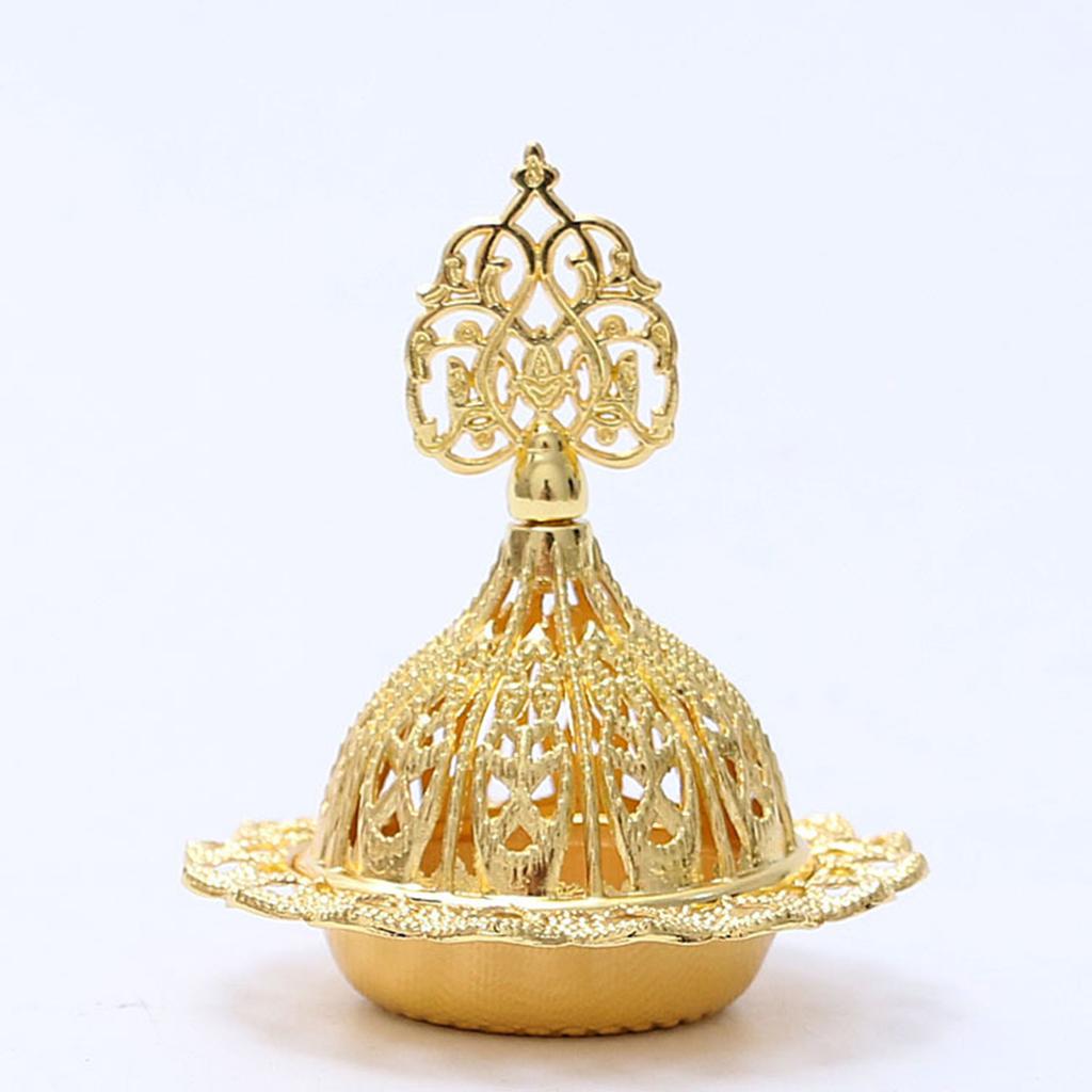 Crown Retro Copper Hollow Out Incense Stick Burner Holder Golden Arab Burner Catcher Home Decoration