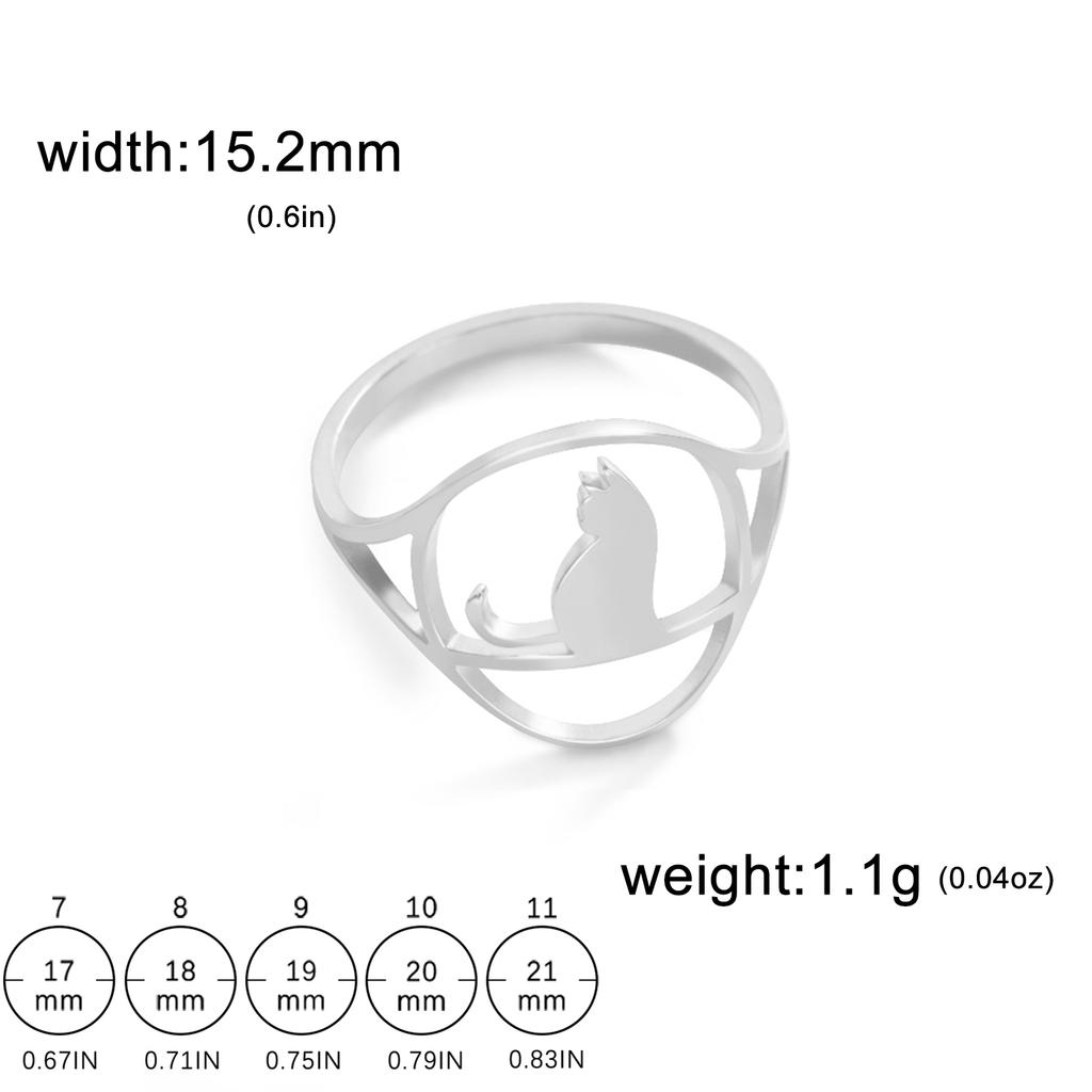 Cazador Cat Kitten Rings for Women Birthday Gift Stainless Steel Jewelry Cute Animal Finger Rings 2026 Trendy Wholesale