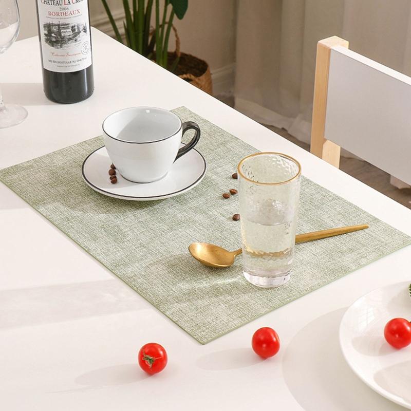 Double Side Leather Placemats And Coasters Waterproof Nonslip Table Mats Set Washable Table Mats For Dining Table
