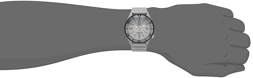 10 ATM wasserdichtes Urethan [Citizen Q&Q] Solarbetriebene Uhr, Widerstandsfähigkeit, analog, Armband, H064-002, Herren, grau.