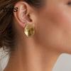 Comfortable Earrings 1 Pair Vintage Chunky Gold Plated for Women, Textured Geometric Jewelry Half Ball Stud Earrings, Minimalist Oval Round