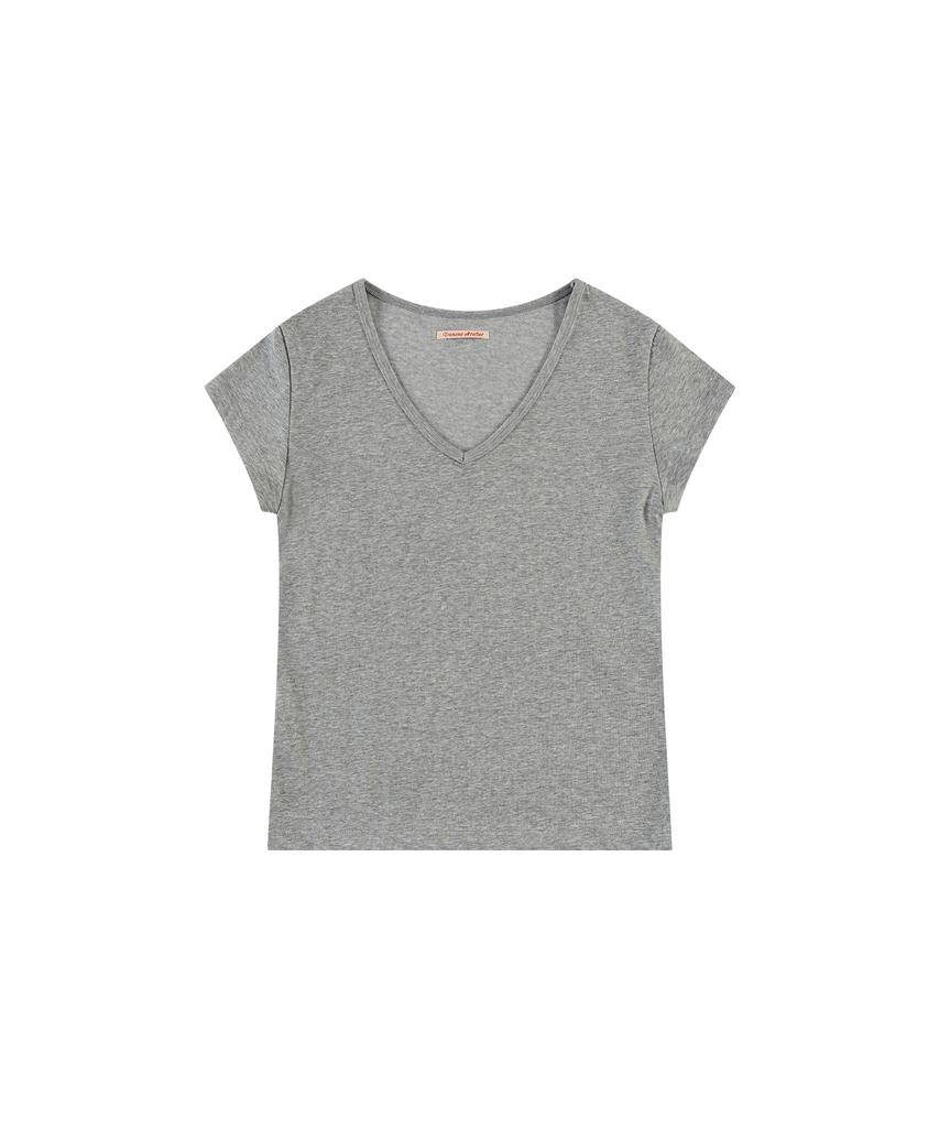 Banwonateullie A3597 Essential V-Neck T-Shirt_Light Gray