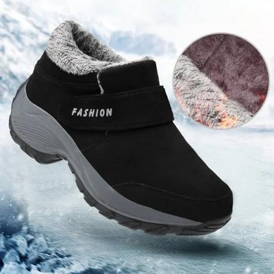 Fashion Winter Boots Women Warm Plush Ankle Boots Non-slip Platform Woman Sneakers Hook & Loop Casual Cotton Shoes for Women Botte Femme
