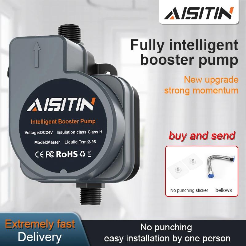 

AISITIN Booster Pump Brushless Water Pump 16m 24v IP56 Pome Automatic Pressure Controller Домашній Boost Водонагрівач grey&EU