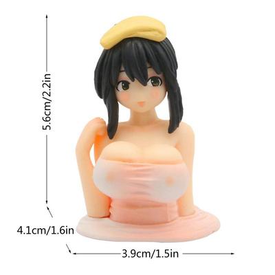 New Cute Chest Shaking Girls Pendant Ornaments Cartoon Kawaii Car Dashboard Accessories Pink Anime Car Accessories Interior