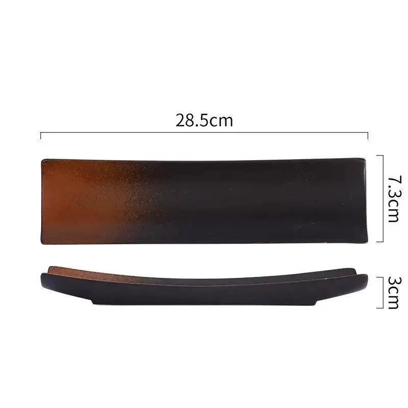 Lange Platte Dessertteller Japanischer Stil Keramik Sushiplatte Restaurant Barbecue Geschirr Hotel Haushalt Fischplatte