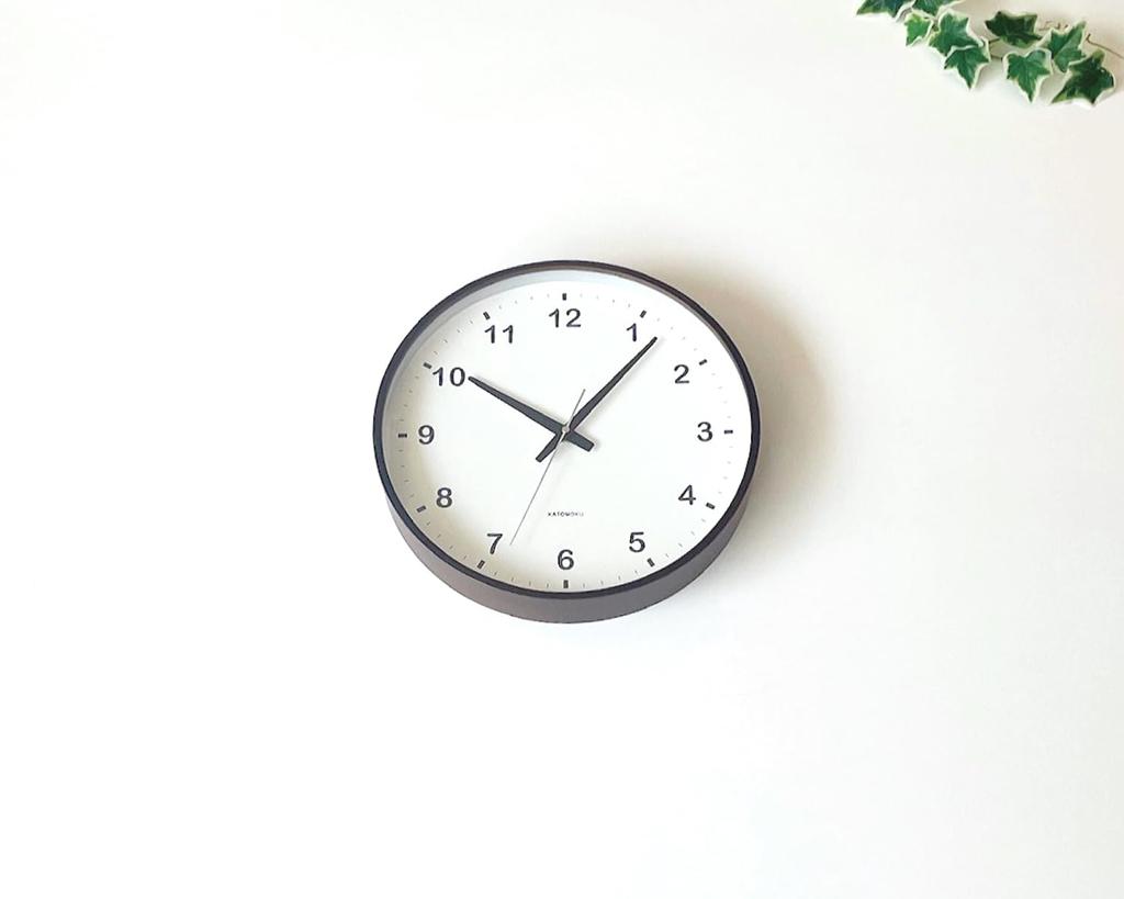 KATOMOKU plywood wall wall clock with continuous second diameter clock, brown, km-35LRC, hand, 30.4cm (radio-controlled clock)