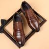 Autumn and Winter New Men's Business Casual Leather Shoes High and Low Top Lion Head Zipper Pointed Leather Shoes Three Joints Casual