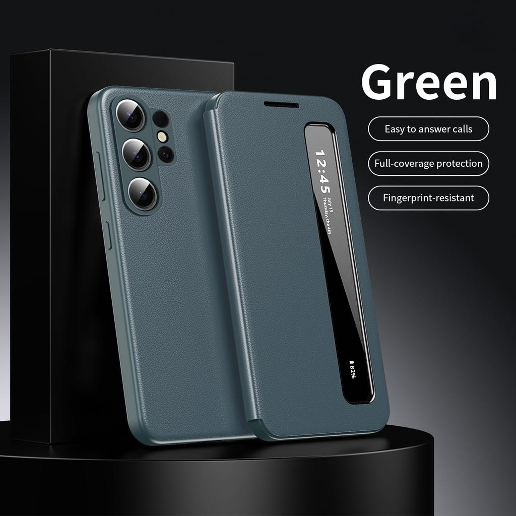 Official Business Leather Smart View Wallet Flip Case For Samsung Galaxy S26 Ultra S25 edge S24 Plus S23 FE Z Fold 7 6 5 4 3 Anti-fall Protect Cover