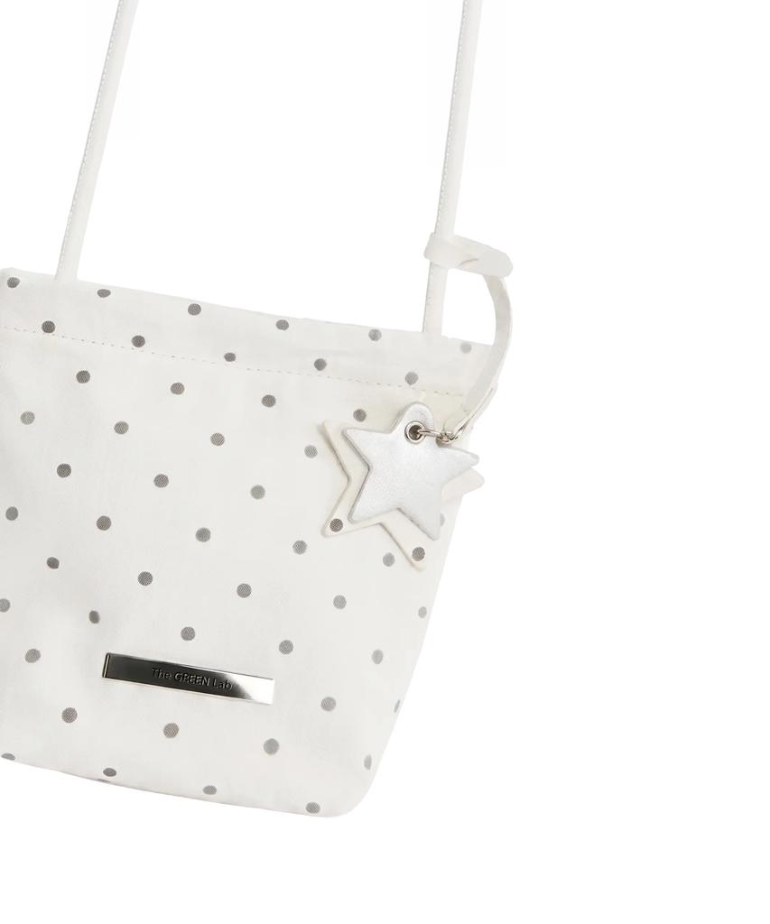 The Green Lab Polka Dot Star Charm Mini Crossbody Bag [Ivory]