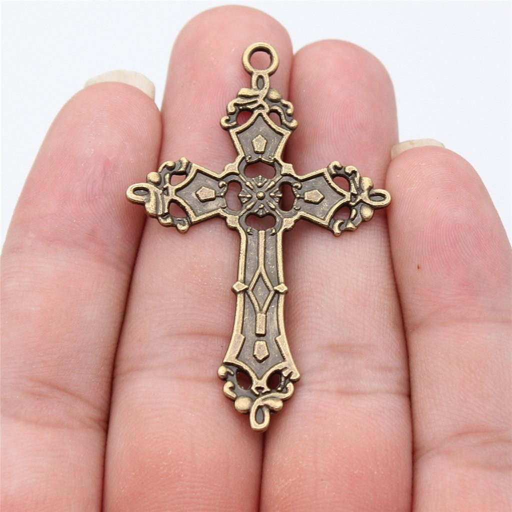 Large Crosses Detailed Religious Charm Antique Bronze Zinc Alloy Jewelry Making Supplies Necklace Making DIY Charms