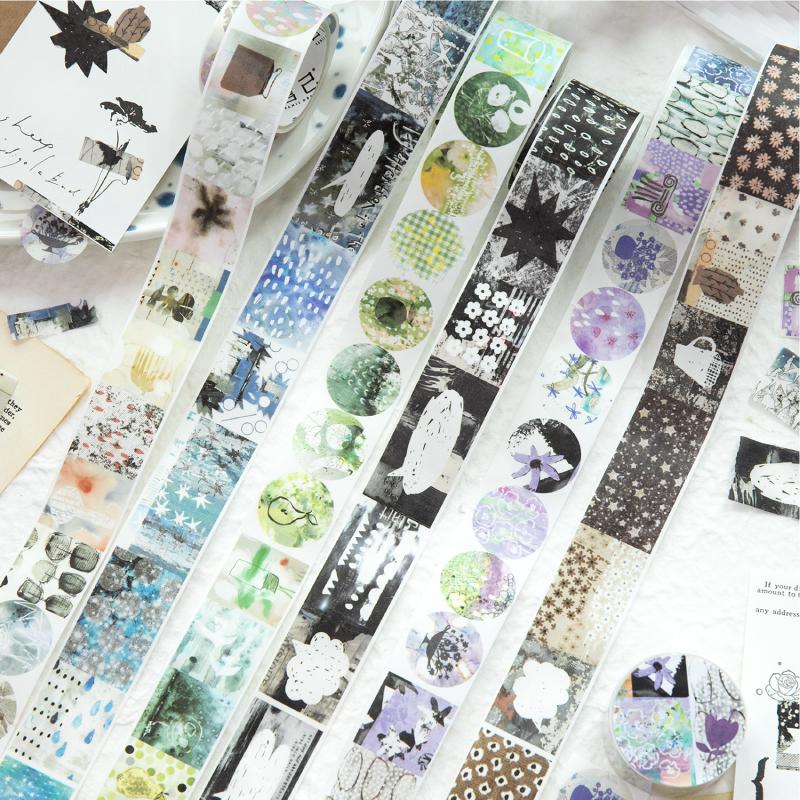 2m/roll Ins Die Cut Washi Sticker Tape Creative Collage Decorative Planner Handbook DIY Diary Scrapbook Stationery Sticker