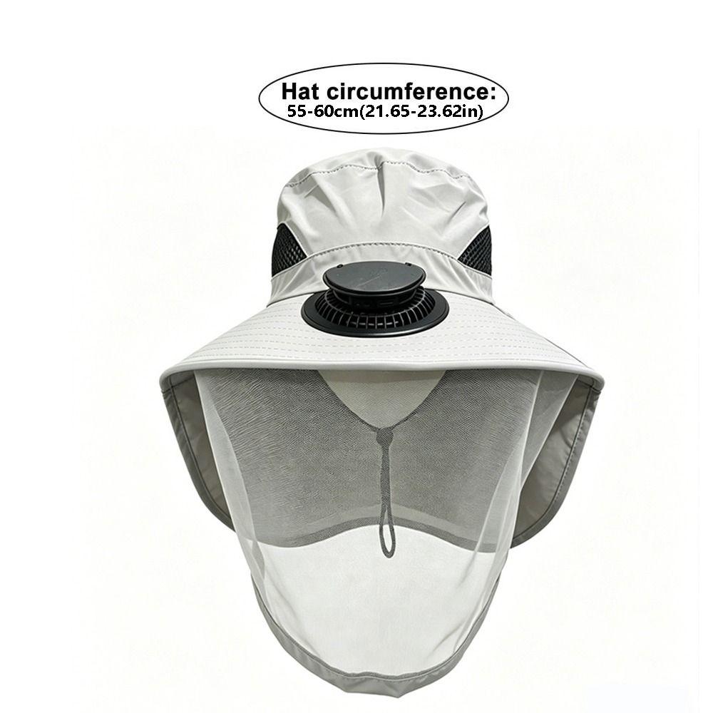 Comodo Con Rete Zanzariera Cappello a Rete per la Testa Pieghevole Traspirante Cappello con Ventola Solare Raffreddamento Asciugatura Rapida Cappello a Secchiello da Pesca Escursionismo