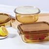 LOCK&LOCK Amber Heat-Resistant Glass Food Container Set