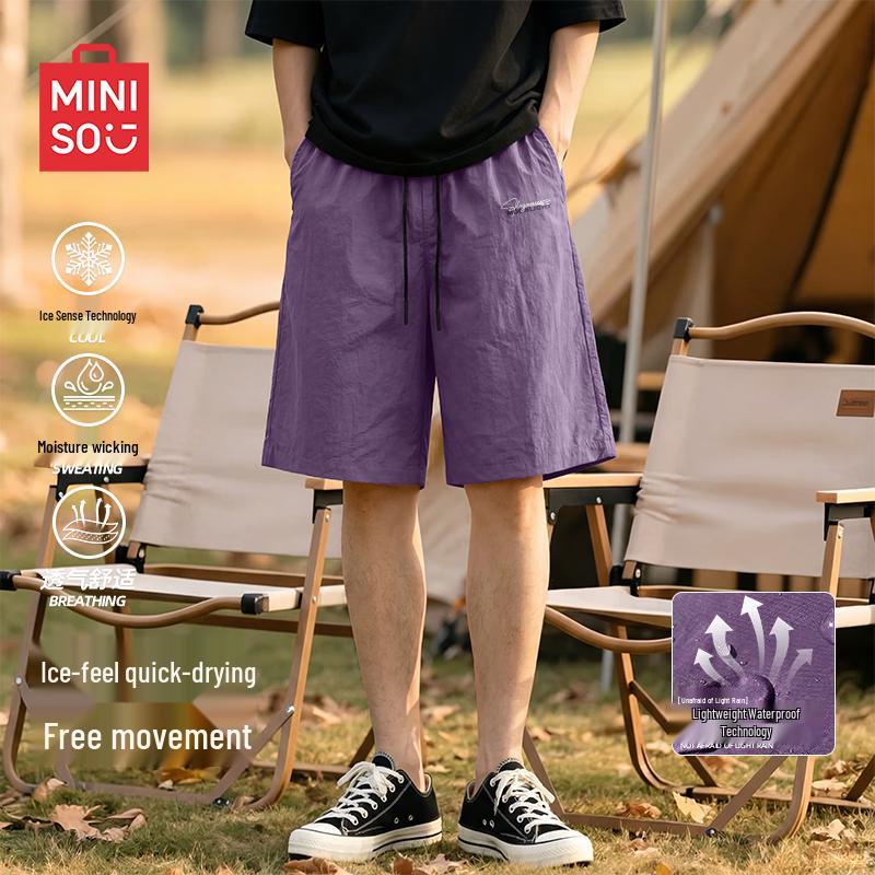 MINISO Men s Summer Quick-Dry Casual Sports Shorts 4XL