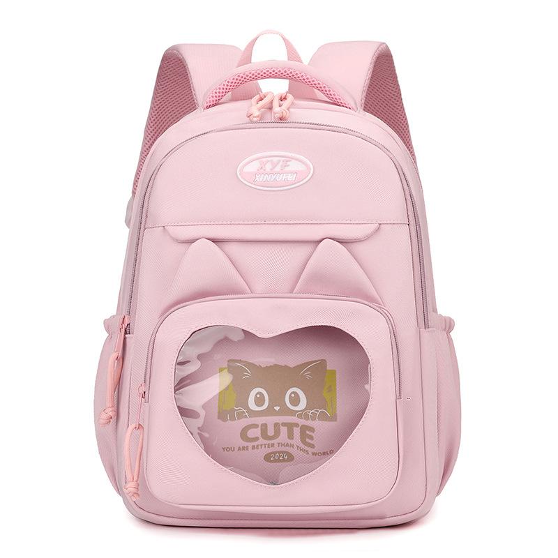 

School BagsChildren s Backpack Elementary School 1-3-6 Grade Casual School Bag Girls Trend Versatile Backpack College Student Class Small рожевий