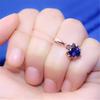 Purple Gold-Plated Rose Gold Blue Stone Egg Surface Ring Women'S Fashion Temperament Classic Luxury Colored Gold Open Ring