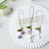 Sweet Cute Tulip Flower Lanyard Mobile Phone Case Keychain Car Key Chains Women Handbag Valley Lily Cherry Blossom Hang Pendant