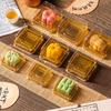50pcs Transparent Muffin Container Box Square Shape Cookies Sealed Storage Box  Wedding