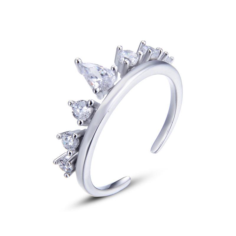 Lindon Classic 925 Sterling Silver Zircon Ring Ladies Jewelry Wedding Promise Party Gift