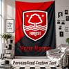 Wall Hanging Tapestry With Custom Name & Text, Nottingham Forest FC Decorative Tapestry For Bedroom