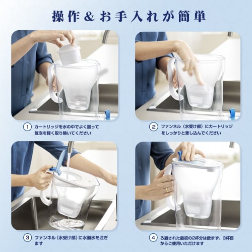 KSKM Replacement Cartridges for Water Filters, Compatible with Brita Maxtra and BRITA MAXTRA Water Purifiers, High-Removal Type, Set of 4