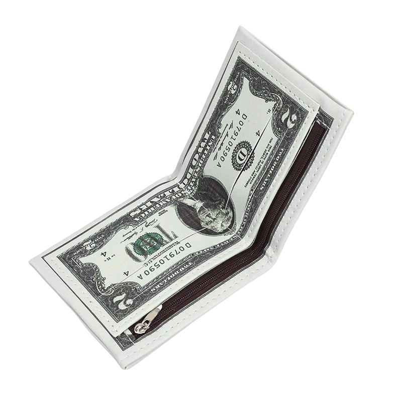 Men's Wallets With US Dollar Pattern Male PU Leather Wallet With Card Holder Coin Pocket Purse Fashion Large Capacity Purse Bag