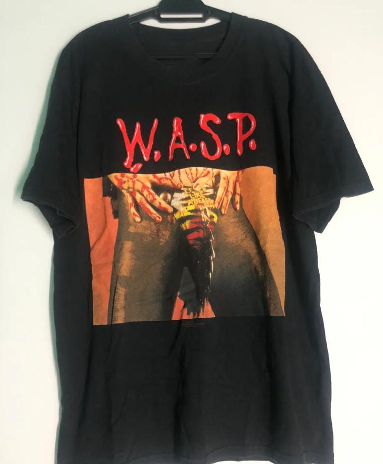 Vintage The Sting WASP Band T-Shirt Short Sleeve Black Unisex S-4XL L