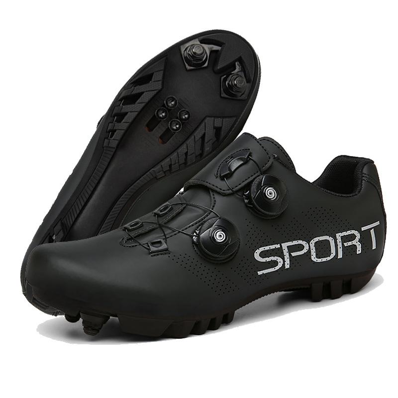 New cycling shoes with locks Double buckle lock shoes Men's and women's road cycling power shoes Hard sole Mountain cycling Rubber sole