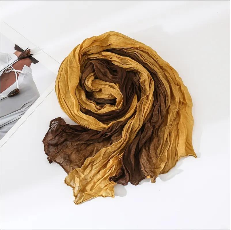 Women's Elegant Multicolor Gradient Scarf Soft Lightweight Breathable Sacrf Spring/Fall/Winter Bohemian Style Accessory