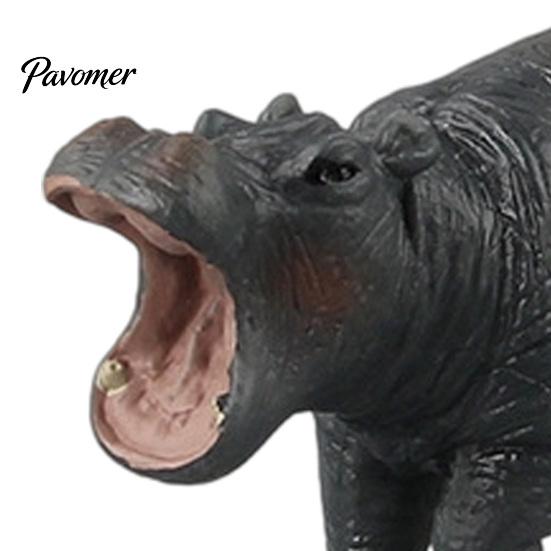 Educational Animal Figure Simulation Hippopotamus Figurine, Lifelike Hippo Statue Sculpture, River Hand Painted Sculpture Horse Model Toy for