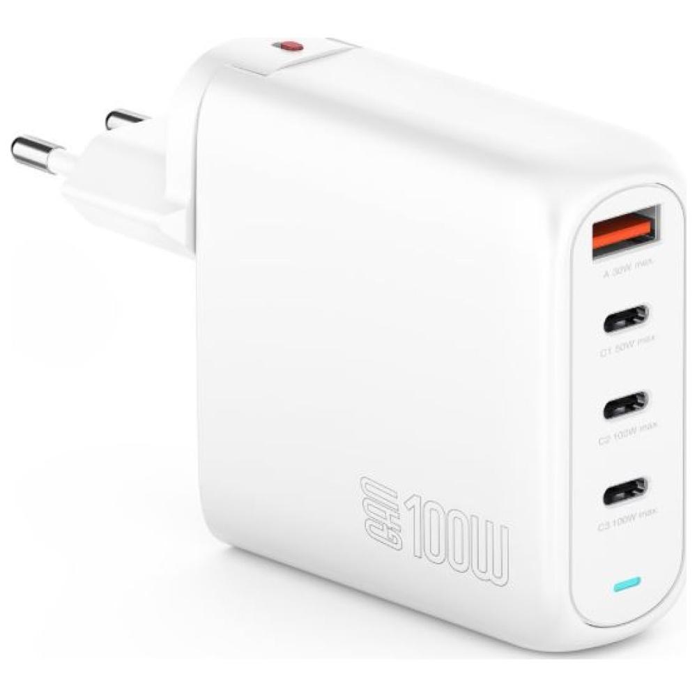 Ładowarka sieciowa 100W 4smarts 3xUSB-C/1xUSB-A Biała