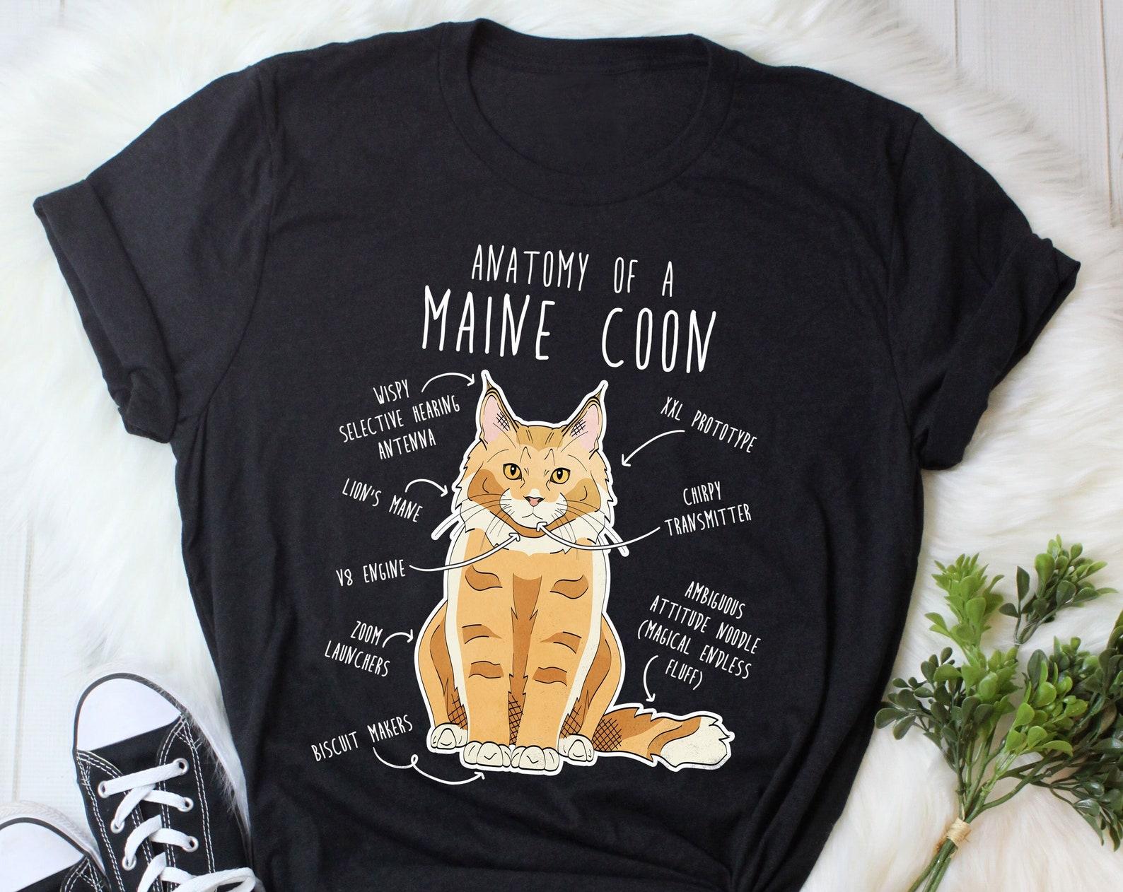 Maine Coon Cat Shirt, , , Funny Cat Lover Gift, Cute Pet T-shirt, Maine Coon Lover Tshirt, Maine Coon Tee, Cat Mom, Dad, Red Ginger 120