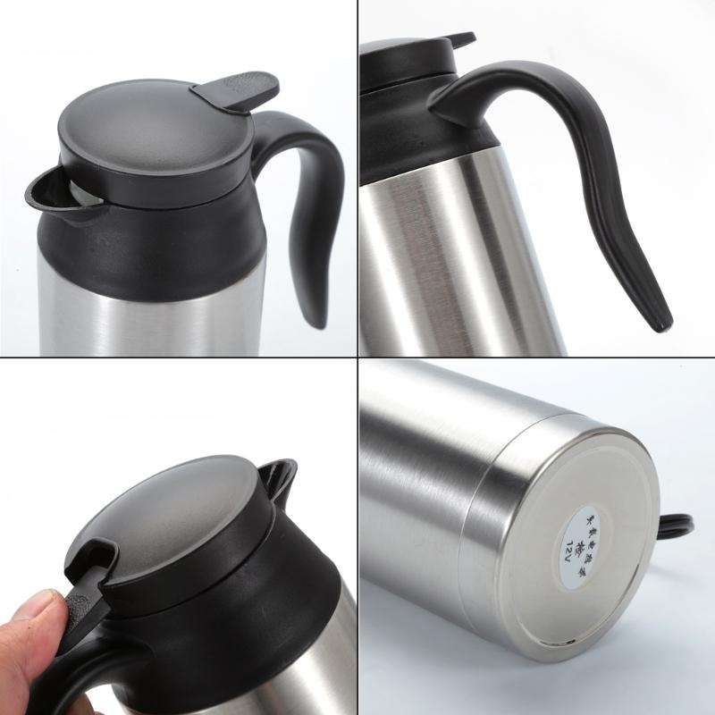 Stainless Steel Fast Boil, Portable Electric Hot Water Kettle for Tea and Coffee,750ml Car Electric Kettle Thermal Mug