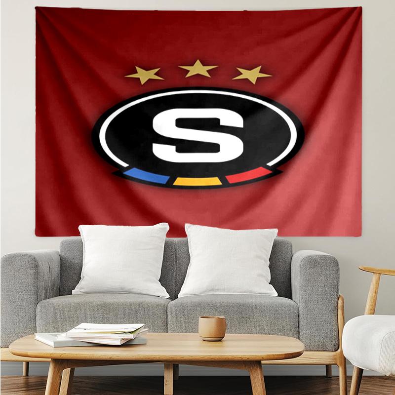 Sparta Prague Football Tapestry Hanging for Bedroom,Livingroom, Playroom,Decor Art Room Wall Tapestry Holiday and Birthday Gifts