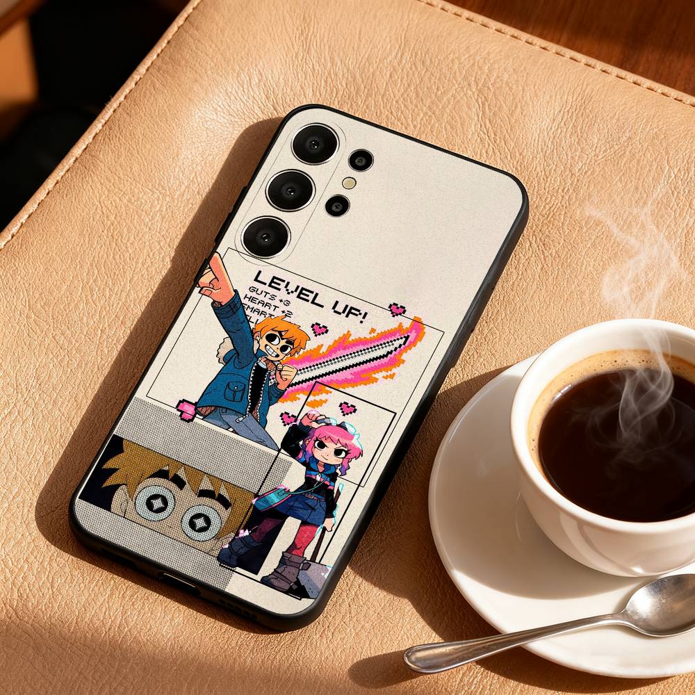 Anime S-Scott P-Pilgrim Phone Case For Samsung S26,S25,S24,S21,S22,S23,S30,Ultra,S20,FE,Lite,10,9,Black Cover
