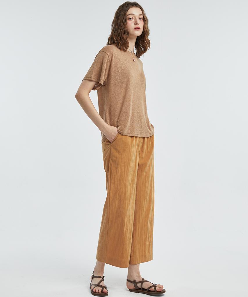 MANAVIS7 Summer Wide Pants [Beige]