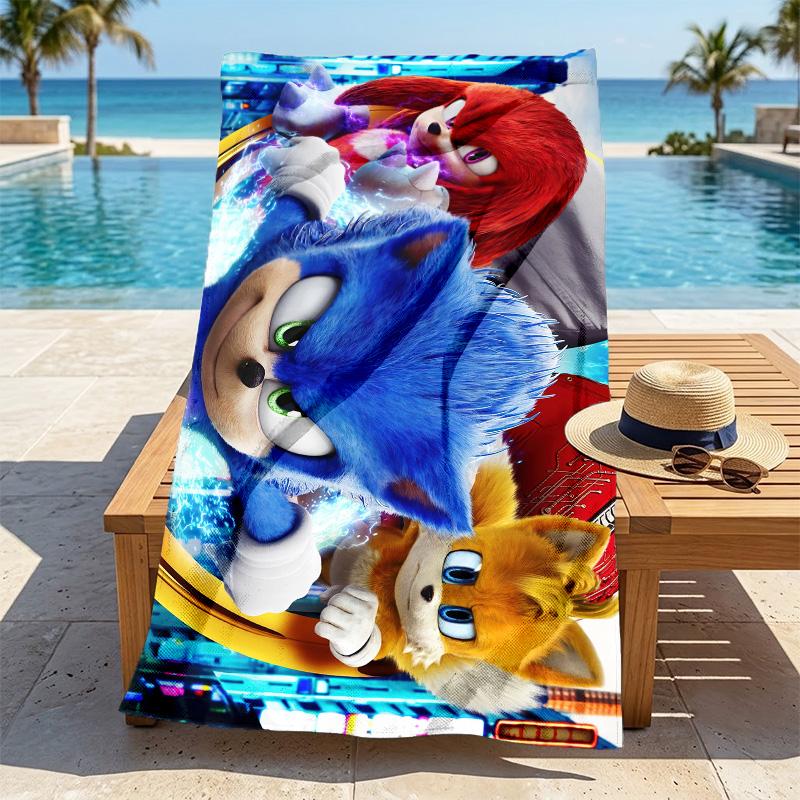Sonic Adventure Stylish Digital Printing Beach Towel Quickdrying Absorbent Blanket For Beach Pool Gym Travel Christmas Gift C922476