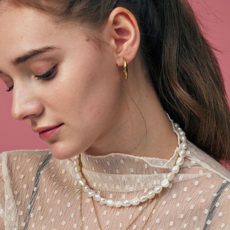 August Harmony 92.5% Classic Baroque Pearl Necklace