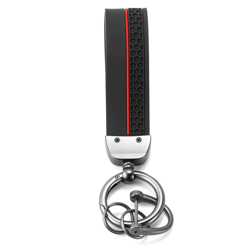 Silicone Car Keychain Pendant Key Ring Chain Hanging Men Women Gift Universal Durable Metal Ring Creative Keychain Car Styling