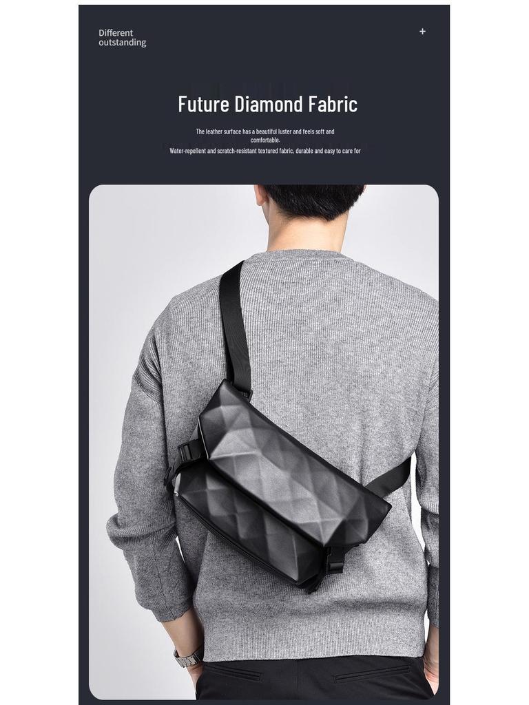 Koreanische Argyle Herren Umhängetasche: Trendige, vielseitige Umhängetasche mit großem Fassungsvermögen & leichter Rucksack