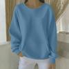 Women's Loose Comfortable Casual And Fashionable Round Neck Solid Color Long Sleeved Sweatshirt