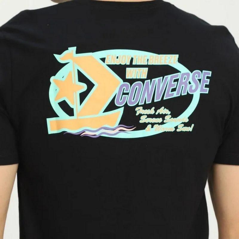 Converse Retro Sail Boat Graphic T-shirt Asia Sizing 'Black' Men's 10025441-A01