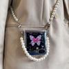 Pearl Crossbody Lanyard Transparent Case for Samsung Galaxy Z Flip6 5 5G Soft Silicone Phone Cover For Galaxy Z Flip 6 5 Wriststrap Chain Clear Cover