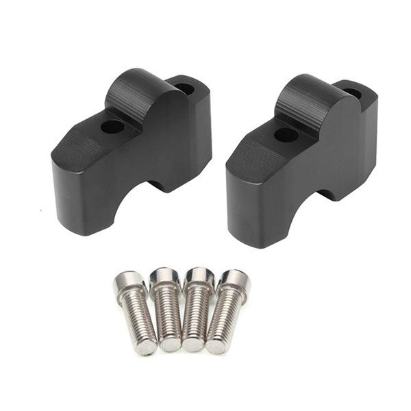 Motorcycle Black Metal Handlebar Riser and Stem Clamp Set Standard Size