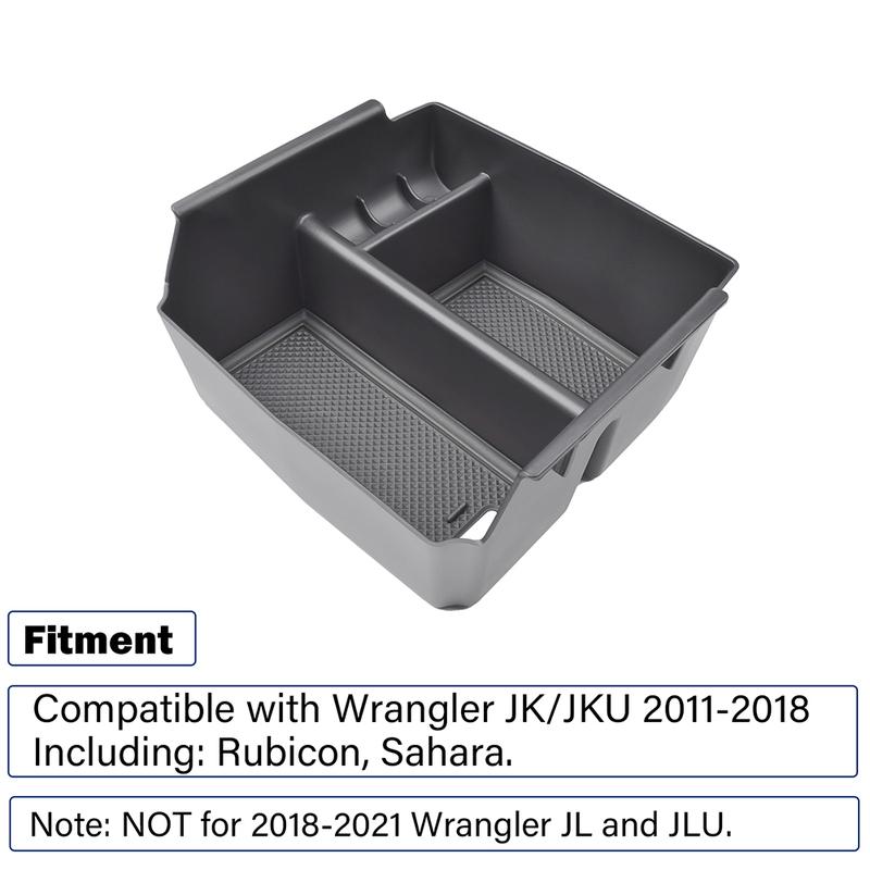 Center Console Organizer Tray for Jeep Wrangler JK/JKU 2011-2018 Rubicon Sport Sahara Accessories Armrest Storage Glove Box