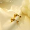 Titanium Steel Does Not Fade 316 Material Water Drop Oval Personalized Texture Earrings Stainless Steel Stud Earrings