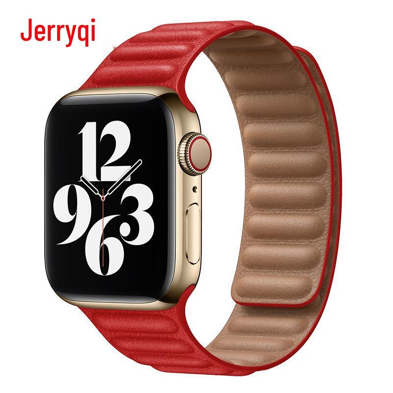 Dvoubarevný magnetický kožený řemínek na zápěstí Apple Watch pro Series SE/765432