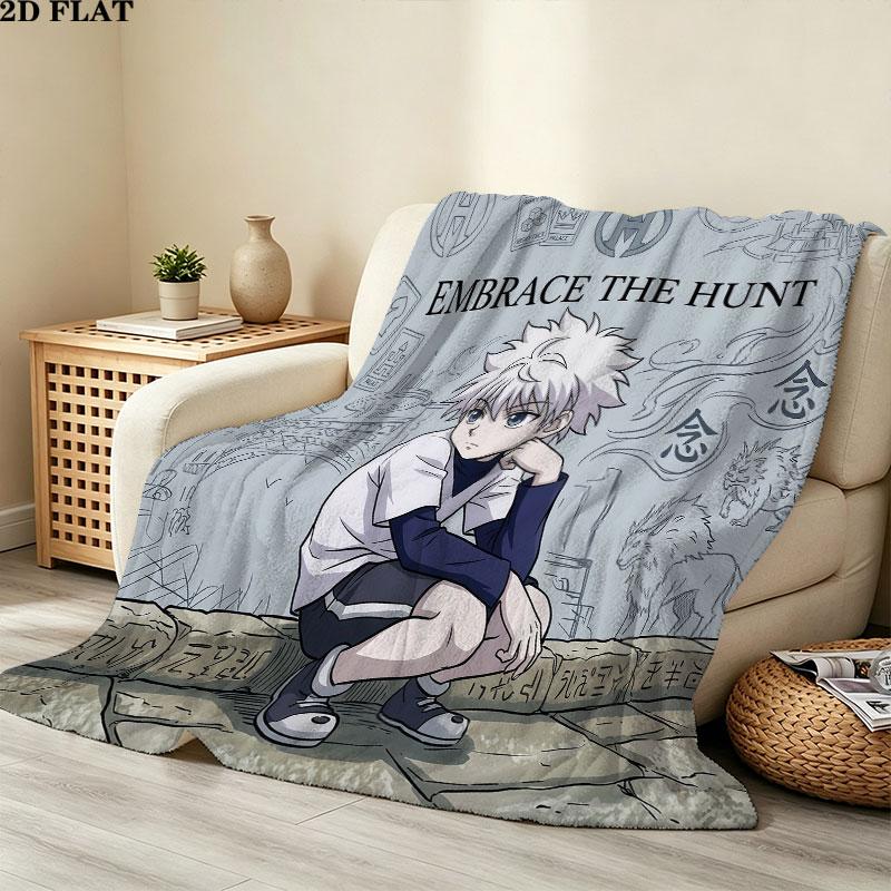 1pz Coperta in Flanella con Fantasia Hunter X Hunter Adatta a Tutte le Stagioni per Arredamento Casa Calore e Comfort Regali Regalo Festivo
